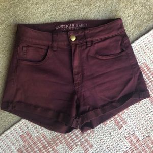 Burgundy American Eagle high rise shortie